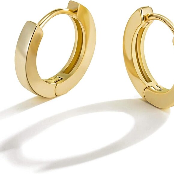 Jewelry - Gold Hoop Earrings for Women 14k Gold Plated Hypoallergenic Tiny Huggie Jewelry